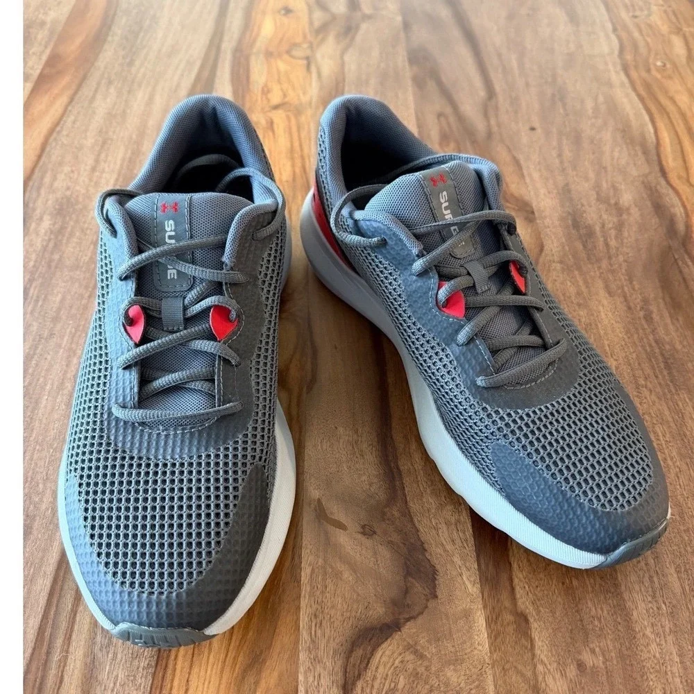 Under‎ Armour Surge 2 Mens Running Shoes Grey Red Sneakers 3024883 Size 11